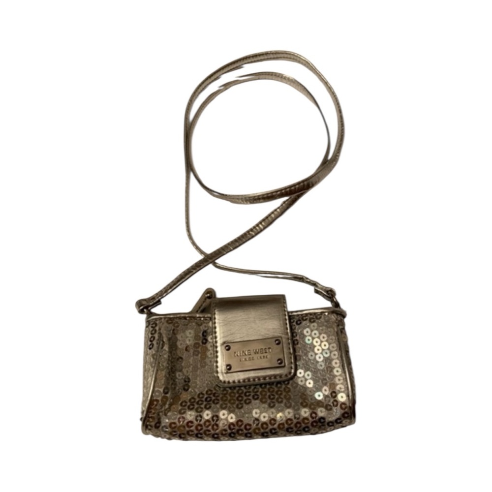 Nine West Silver Sequin Evening Shoulder Bag NWOT